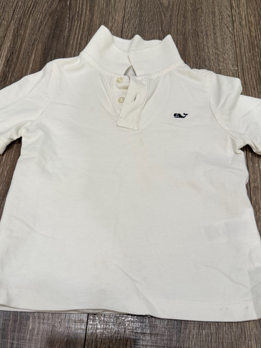 Vineyard Vines Boys White Polo with Navy Whale Logo